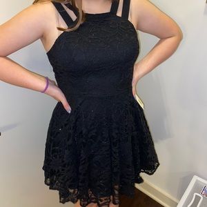 Sparkly, black, lace dress
